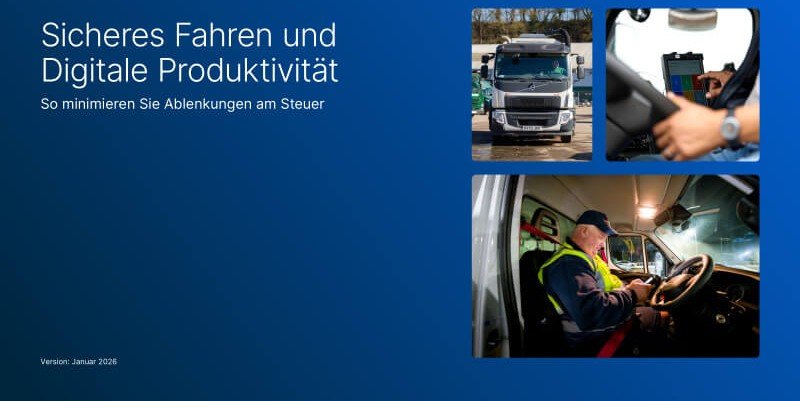 Fahrer in einer Fahrzeugkabine mit mobilem Arbeitsgerät